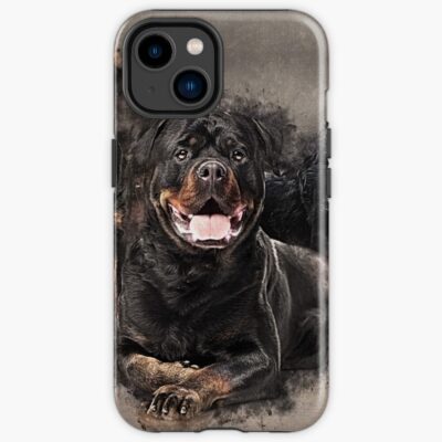 Rottweiler Lying Digital Art Iphone Case