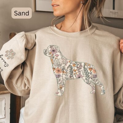 Rottweiler Mama Mom Floral Custom Sweatshirt