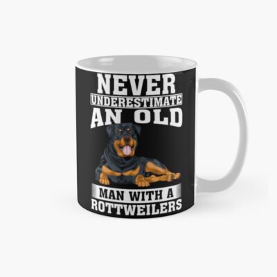 Never Underestimate An Old Man With Rottweilers Mug
