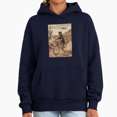 Rottweiler Riding Bike Wild West Western Ufo Dog Lover Hoodie