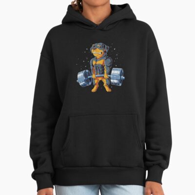 Rottweiler Weightlifting Funny Deadlift Men Fitness Gym Hoodie