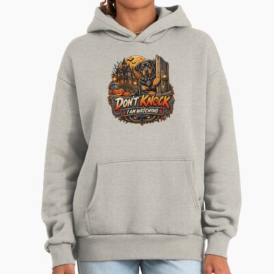 Don T Knock I Am Watching Rottweiler Halloween Guard Dog Scary Shirt Hoodie