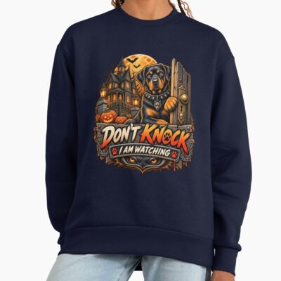 Don T Knock I Am Watching Rottweiler Halloween Guard Dog Scary Shirt Sweatshirt