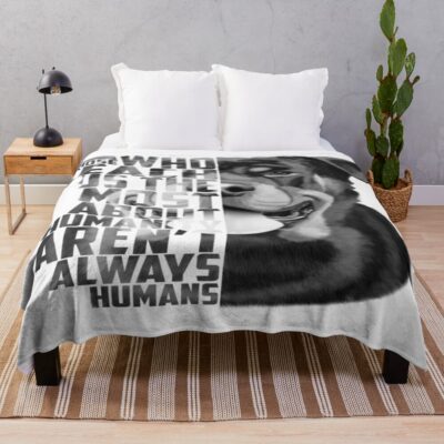 Rottweiler Quote Loyalty Quote Rottweiler Head Rottweiler Text Rottweiler Portrait Dog Quote Inspirational Quote Throw Blanket