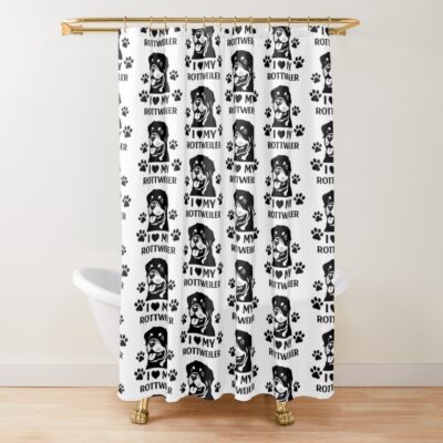 I Love My Rottweiler Shower Curtain