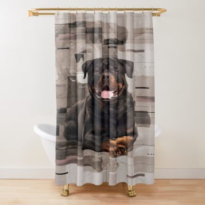 Rottweiler Digital Art Shower Curtain