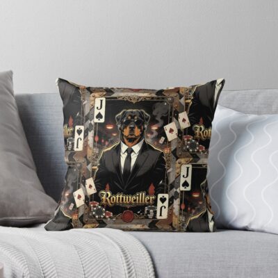 Poker Card X Dog Throw Pillow