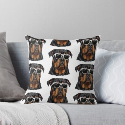 Cool Rottweiler Throw Pillow