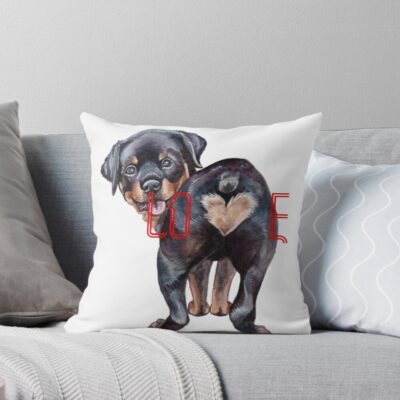 Rottweiler Love Throw Pillow