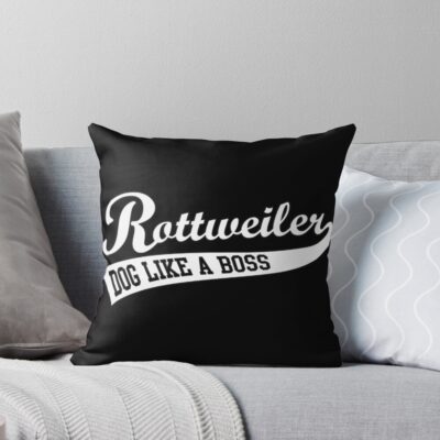 Rottweiler Dog Boss Throw Pillow