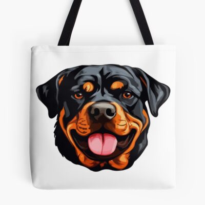 Rottweiler Face Funny Tote Bag