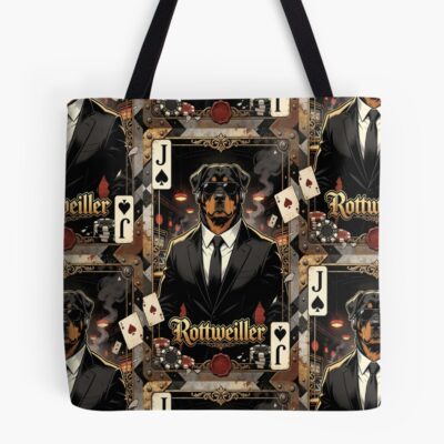 Poker Card X Dog Tote Bag